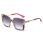(6 PACK) Wholesale Sunglasses New Arrival Fashion Oversized Cat Eye Unique Metal 2025 - BulkSunglassesWholesale.com - Purple Frame Gradient Black Lens