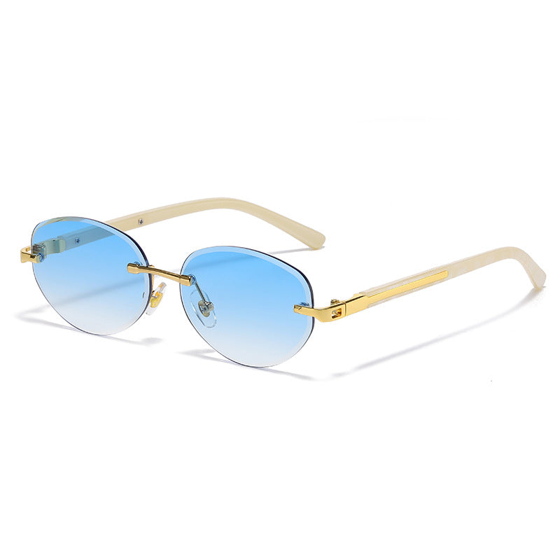 (6 PACK) Wholesale Sunglasses Fashion New Arrival Women Colorful Trendy 2025 - BulkSunglassesWholesale.com - Gold Frame Gradient Blue