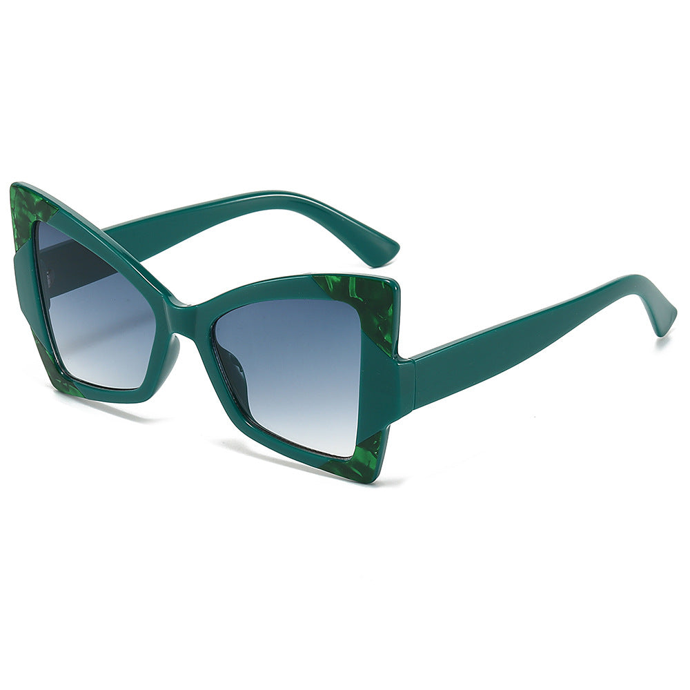 (6 PACK) Wholesale Sunglasses New Arrival Cat Eye Women Butterfly 2024 - BulkSunglassesWholesale.com - Green Frame Gradient Green Lens