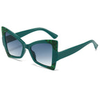 (6 PACK) Wholesale Sunglasses New Arrival Cat Eye Women Butterfly 2024 - BulkSunglassesWholesale.com - Green Frame Gradient Green Lens