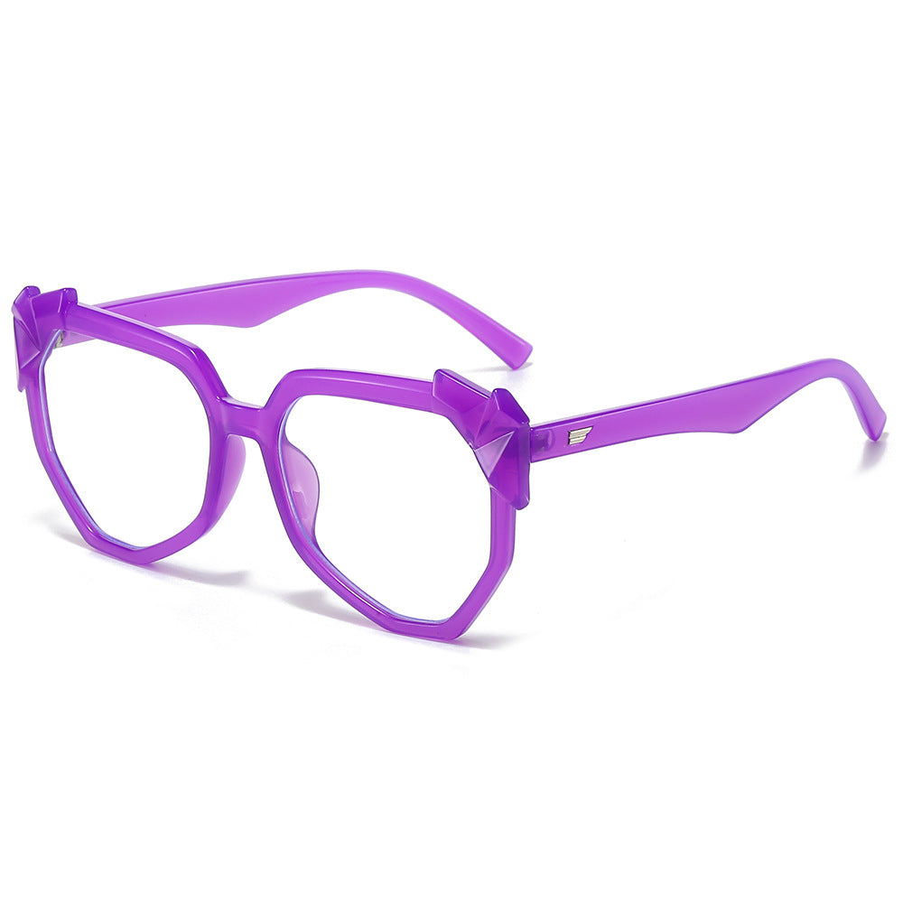 (6 PACK) Wholesale Sunglasses New Arrival Fashion Street 2024 - BulkSunglassesWholesale.com - Purple Frame Clear Lens