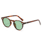 (6 PACK) Wholesale Sunglasses New Arrival Vintage Round Fashion Classic Unisex 2025 - BulkSunglassesWholesale.com - Leopard Print Frame Green Lens