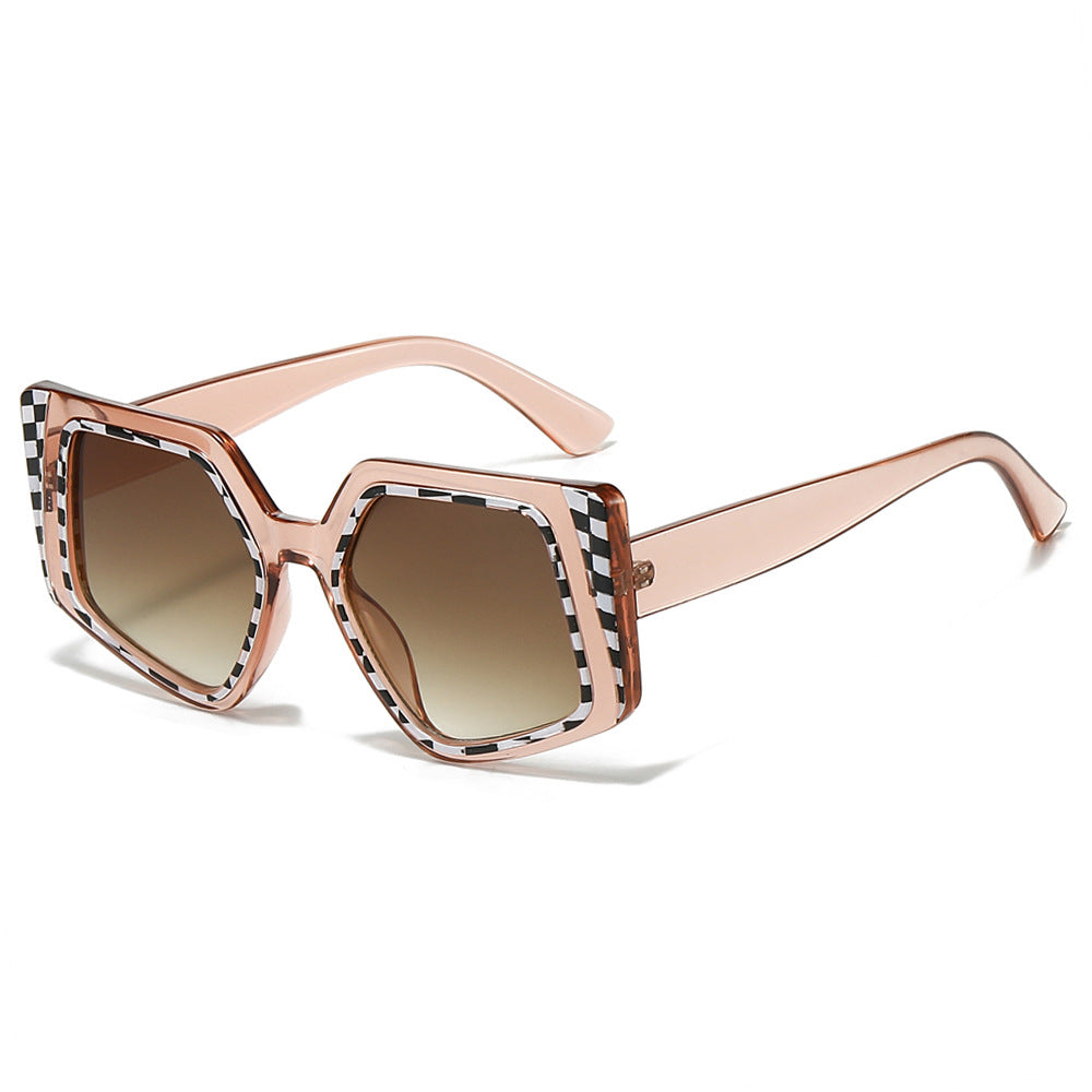 (6 PACK) Wholesale Sunglasses New Arrival Fashion Women Unique 2024 - BulkSunglassesWholesale.com - Champagne Frame Tea Lens