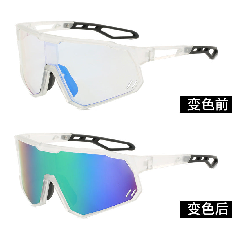 (12 PACK) Wholesale Sports Sunglasses Windproof Women Outdoor Sport Cycling New Arrival 2024 - BulkSunglassesWholesale.com - Transparent Green Mirrored