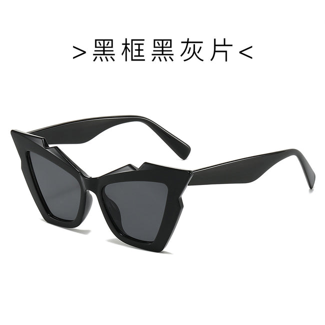 (6 PACK) Wholesale Sunglasses Trendy Street Fashion Unique 2024 - BulkSunglassesWholesale.com - Black Frame Black Black Lens Hover Image