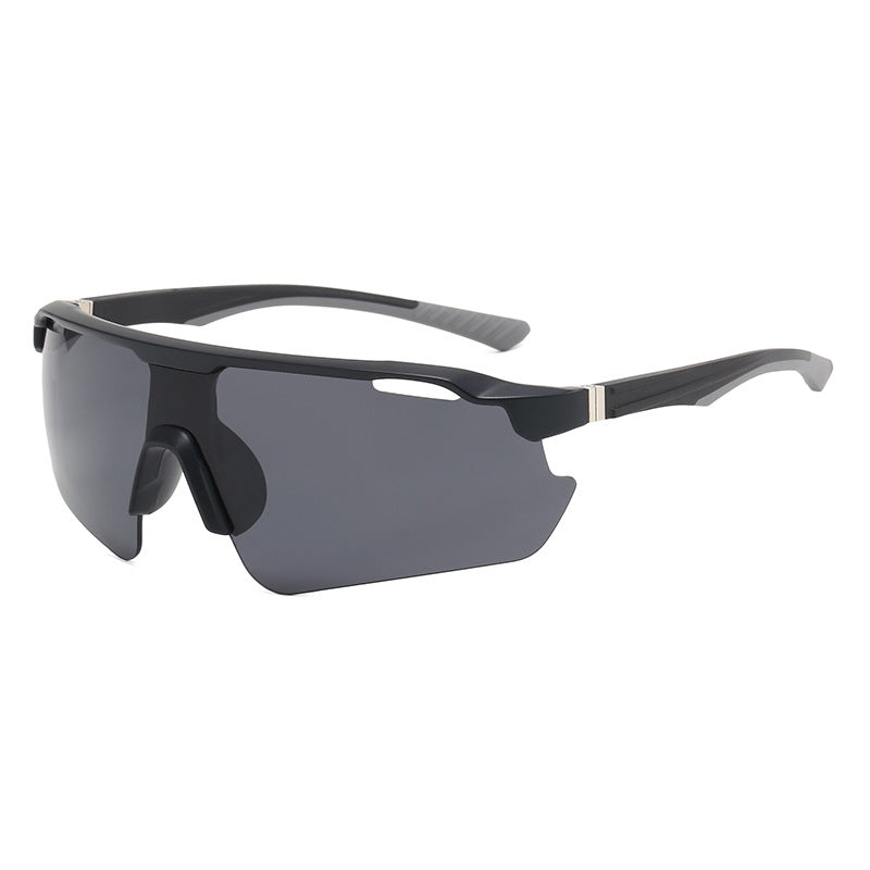 (12 PACK) Wholesale Sports Sunglasses Sport Cycling Women Outdoor New Arrival One Piece Windproof 2024 - BulkSunglassesWholesale.com - Black Frame Black Lens