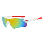 (12 PACK) Wholesale Sports Sunglasses Cycling Unisex New Arrival Outdoor Sport 2024 - BulkSunglassesWholesale.com - White Frame Red Mirrored