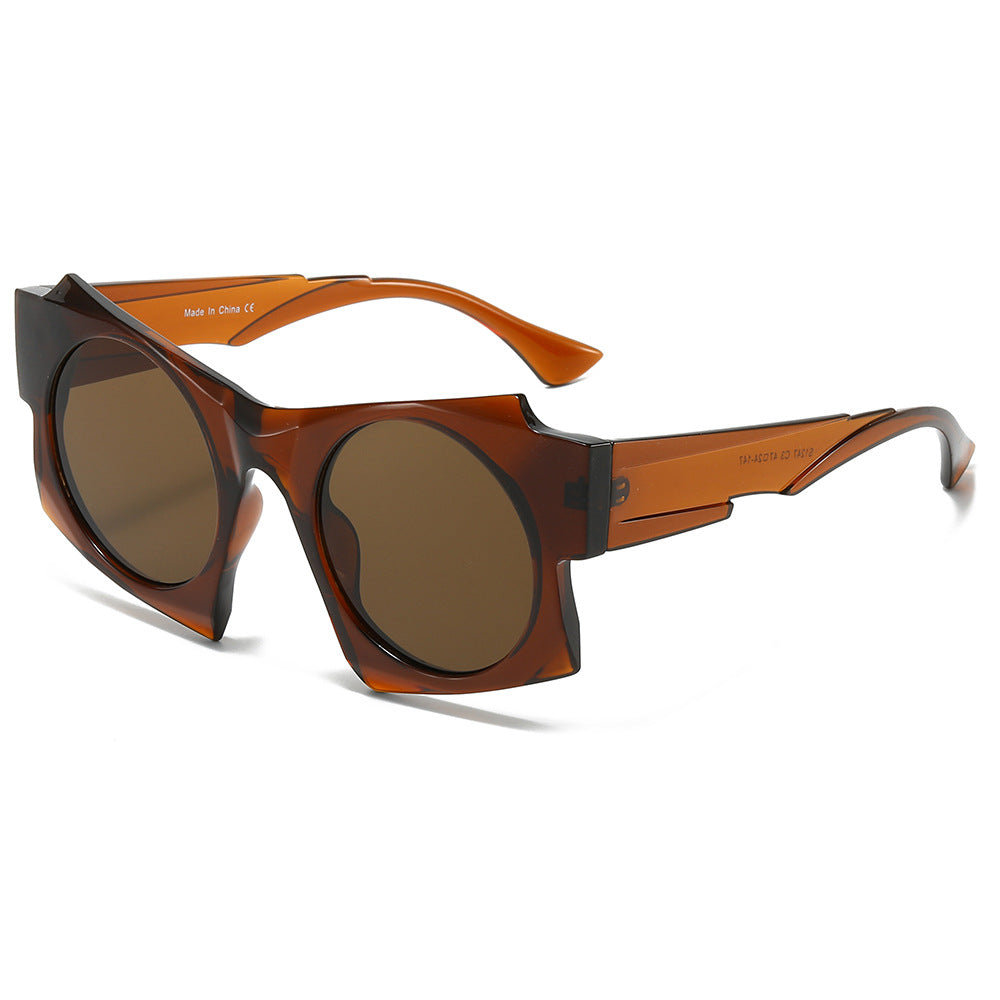 (6 PACK) Wholesale Sunglasses New Arrival Fashion Street 2024 - BulkSunglassesWholesale.com - Tea Frame Tea Lens