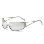 (6 PACK) Wholesale Sunglasses Hollow New Arrival Vintage Unique Street Women 2024 - BulkSunglassesWholesale.com - Silver Frame Mirrored Lens