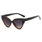 (6 PACK) Wholesale Sunglasses Women Fashion Cat Eye Cat Eye Trendy Unique 2025 - BulkSunglassesWholesale.com - Black Leopard Print Frame Gradient Black Lens