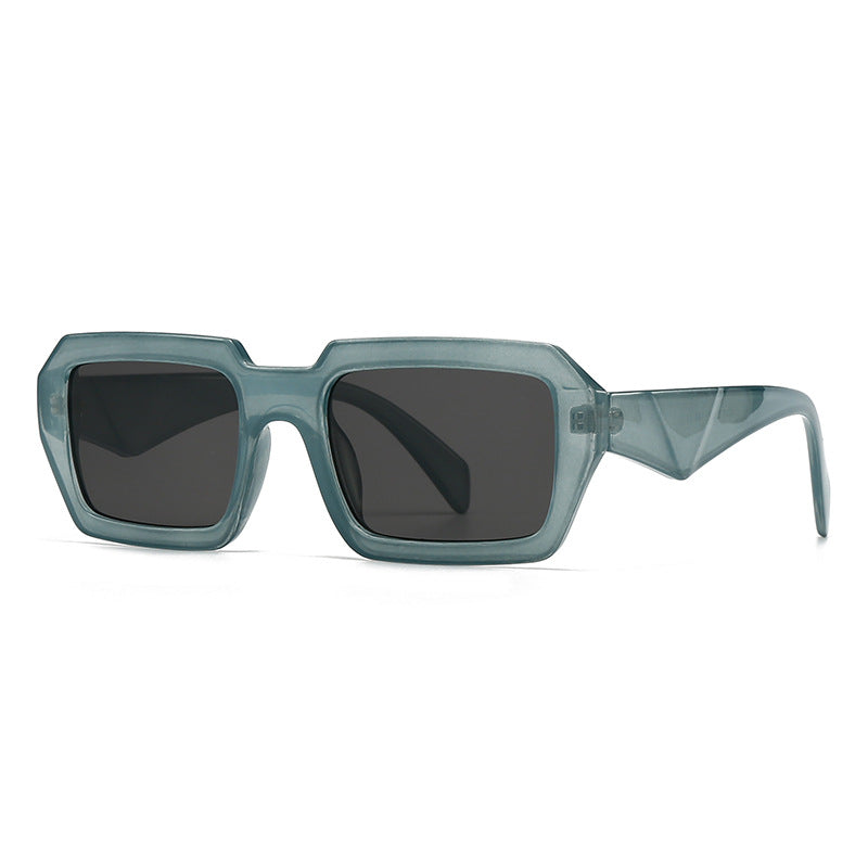 (6 PACK) Wholesale Sunglasses Square Street Women 2024 - BulkSunglassesWholesale.com - Blue Grey Frame Black Lens
