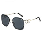 (6 PACK) Wholesale Sunglasses New Arrival Square Unique Oversized Women 2025 - BulkSunglassesWholesale.com - Silver Frame Black Lens