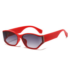 (6 PACK) Wholesale Sunglasses Square Oversized Unisex 2024 - BulkSunglassesWholesale.com - Red Frame Gradient Black Lens