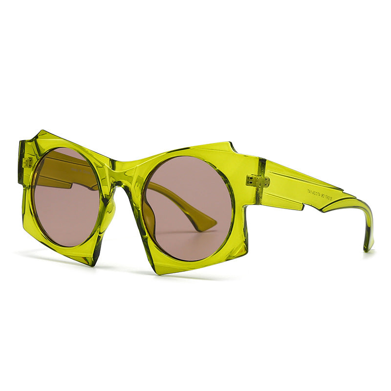 (6 PACK) Wholesale Sunglasses Street 2024 - BulkSunglassesWholesale.com - Green Frame Tea Lens