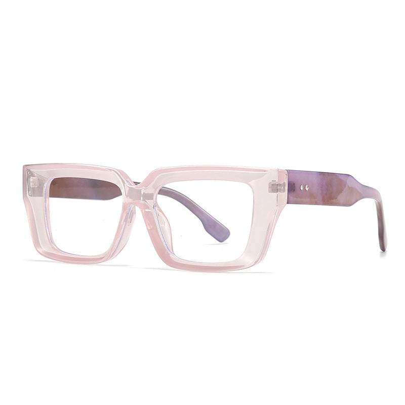 (6 PACK) Wholesale Sunglasses Trendy Street Antiblue Light Women 2024 - BulkSunglassesWholesale.com - Purple Frame Clear Lens