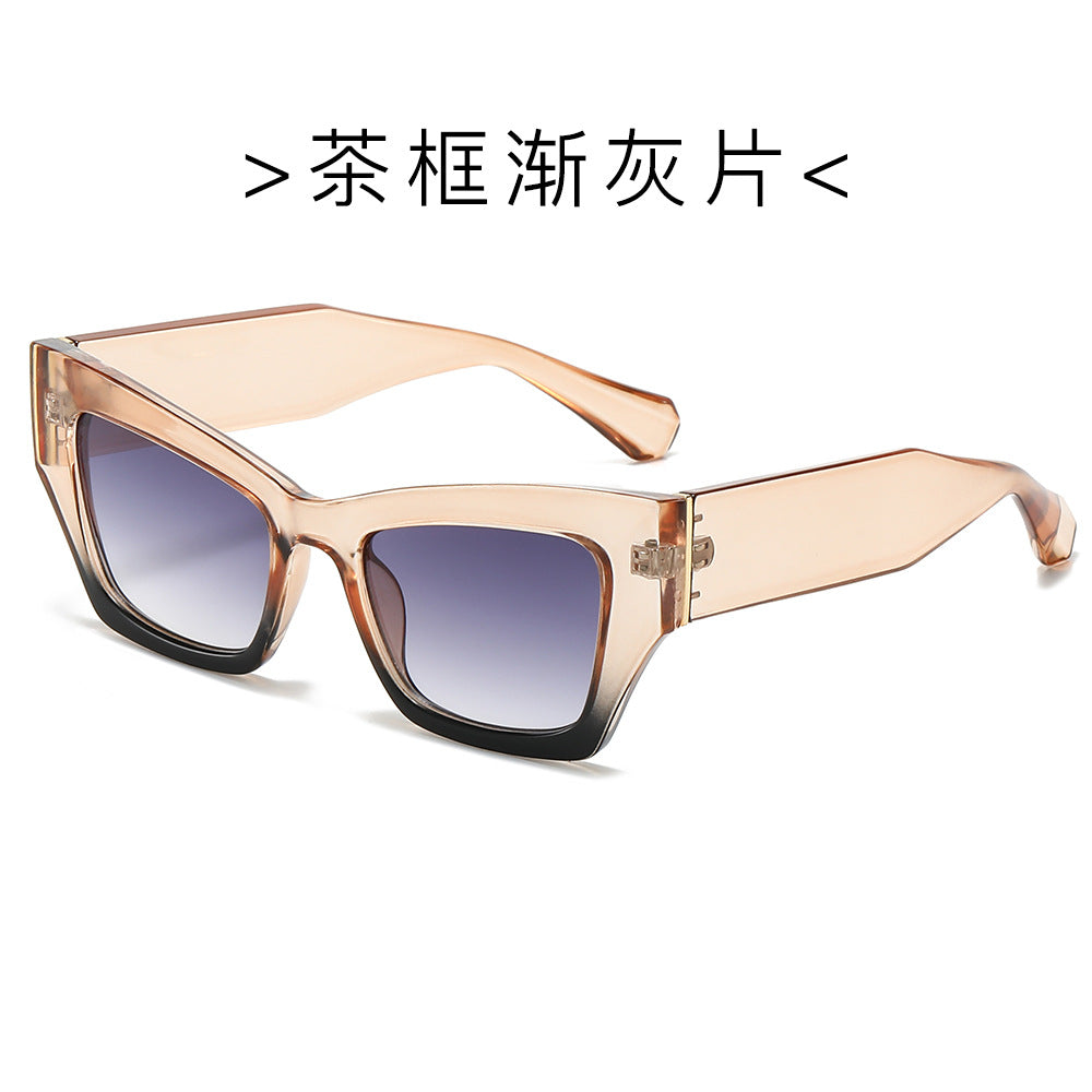 (6 PACK) Wholesale Sunglasses New Arrival Square Men Trendy 2024 - BulkSunglassesWholesale.com - Tea Frame Gradient Black Lens