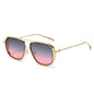(6 PACK) Wholesale Sunglasses New Arrival Fashion Square Women Vintage Punk Women 2025 - BulkSunglassesWholesale.com - Gold Frame Grey Pink Lens