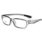 (12 PACK) Wholesale Sports Glasses New Arrival TR Square Sport Cycling Antiblue Light Unisex 2025 - BulkSunglassesWholesale.com - Clear Grey Frame