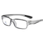 (12 PACK) Wholesale Sports Glasses New Arrival TR Square Sport Cycling Antiblue Light Unisex 2025 - BulkSunglassesWholesale.com - Clear Grey Frame
