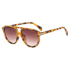 (6 PACK) Wholesale Sunglasses New Arrival Unique Unisex Aviator Trendy 2025 - BulkSunglassesWholesale.com - Leopard Print Gradient Tea Lens