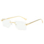 (6 PACK) Wholesale Sunglasses New Arrival Rimless Unique Fashion Cut Edge Metal Women 2024 - BulkSunglassesWholesale.com - Gold Frame Clear Lens