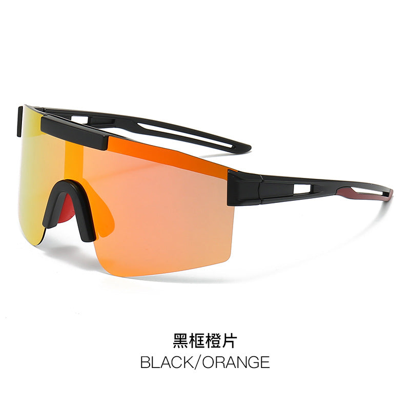 (12 PACK) Wholesale Sports Sunglasses New Arrival Sport Polarized Fashion Trendy Cycling Outdoor 2024 - BulkSunglassesWholesale.com - Black Frame Orange Lens