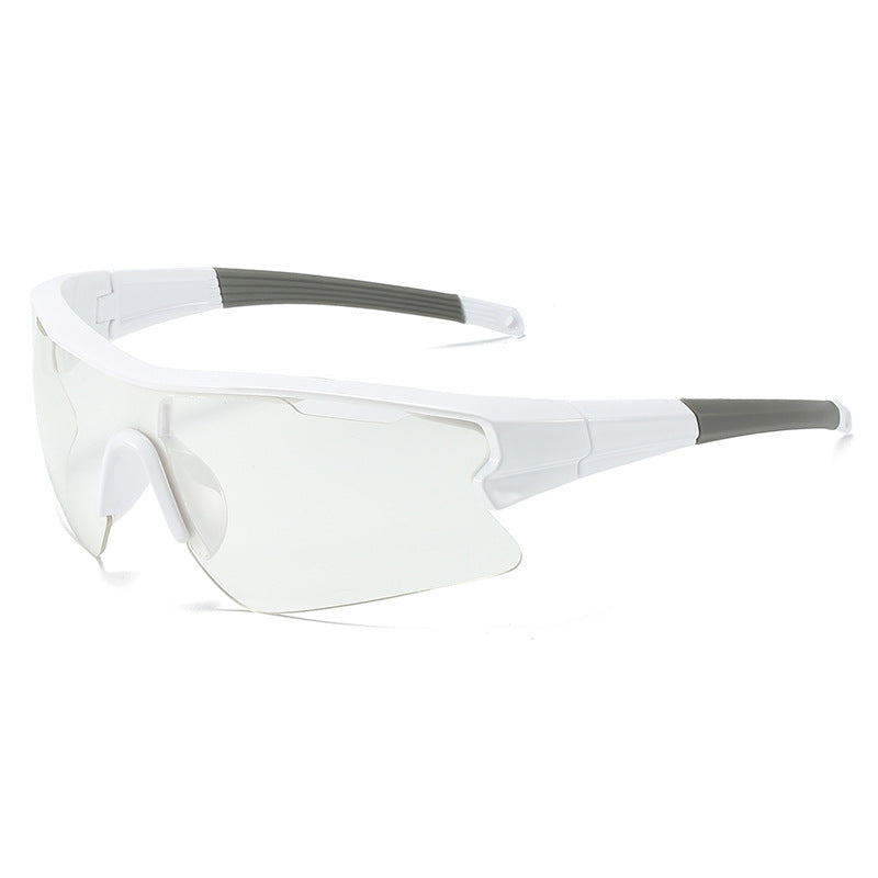 (12 PACK) Wholesale Sports Sunglasses New Arrival Outdoor Cycling Women Sport One Piece 2024 - BulkSunglassesWholesale.com - White Frame Clear Lens
