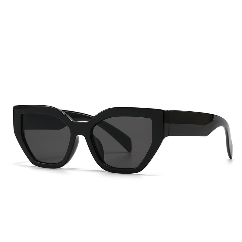 (6 PACK) Wholesale Sunglasses New Arrival Fashion Small Cat Eye Women Trendy 2024 - BulkSunglassesWholesale.com - Black Frame Black Grey