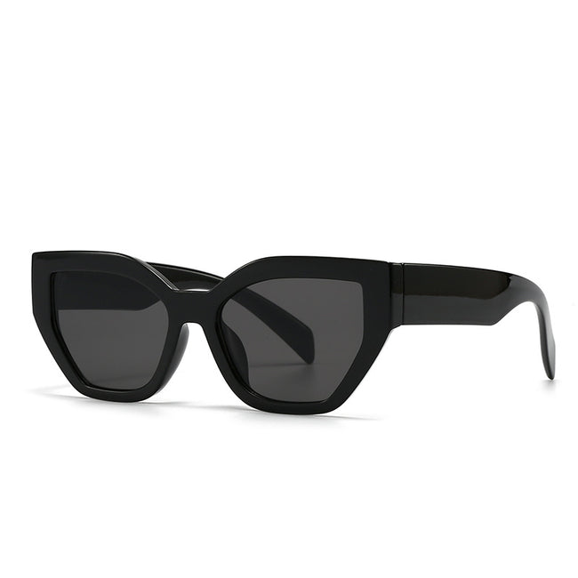 (6 PACK) Wholesale Sunglasses New Arrival Fashion Small Cat Eye Women Trendy 2024 - BulkSunglassesWholesale.com - Black Frame Black Grey Hover Image