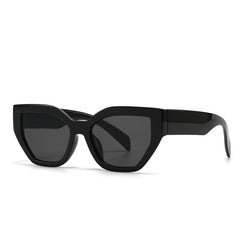 (6 PACK) Wholesale Sunglasses New Arrival Fashion Small Cat Eye Women Trendy 2024 - BulkSunglassesWholesale.com - Black Frame Black Grey