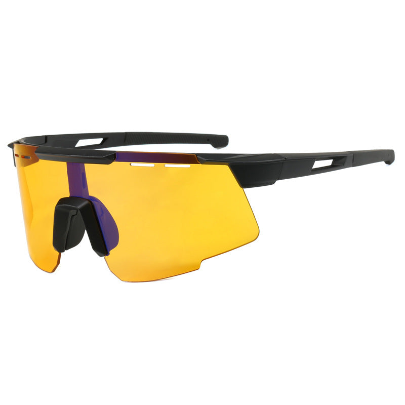 (12 PACK) Wholesale Sports Sunglasses New Arrival Cycling Women Outdoor Sport Trendy Windproof 2024 - BulkSunglassesWholesale.com - Black Frame Night Vision Yellow Grey