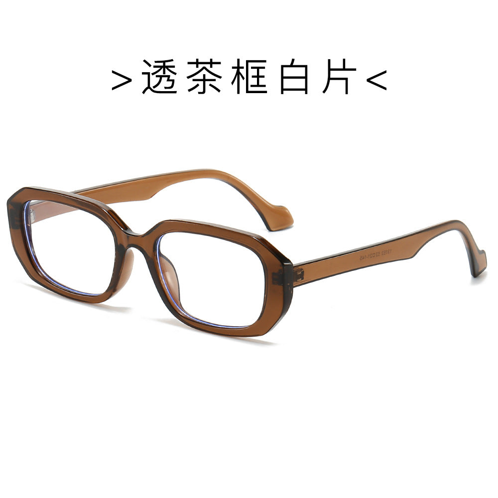 (6 PACK) Wholesale Sunglasses Fashion Oversized Trendy Street New Arrival Women 2024 - BulkSunglassesWholesale.com - Clear Tea Frame Clear Lens