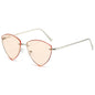(6 PACK) Wholesale Sunglasses New Arrival Unique Metal Small Triangle Rimless Cut Edge Hip Hop 2024 - BulkSunglassesWholesale.com - Silver Frame Orange Lens