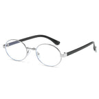 (6 PACK) Wholesale Sunglasses Korean Metal Oval Cat Eye Vintage Women Trendy Round 2025 - BulkSunglassesWholesale.com - Silver Frame Clear Lens