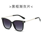 (6 PACK) Wholesale Sunglasses New Arrival Square Round Unisex 2025 - BulkSunglassesWholesale.com - Black Frame Gradient Black Lens