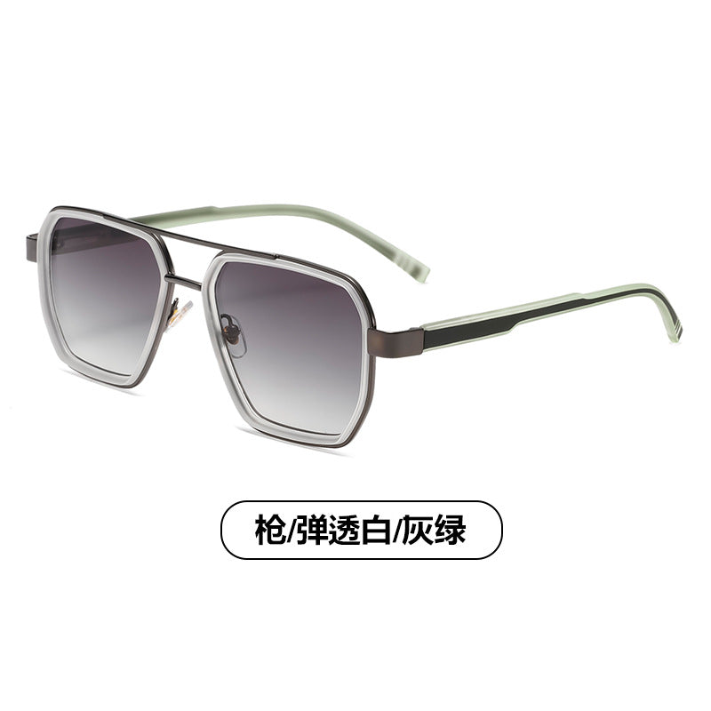 (6 PACK) Wholesale Sunglasses Small Trendy Street Vintage 2024 - BulkSunglassesWholesale.com - Gunmetal Frame Grey Green