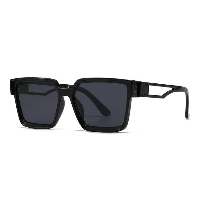(6 PACK) Wholesale Sunglasses Street Square Small Women 2024 - BulkSunglassesWholesale.com - Black Frame Black Hover Image