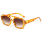 (6 PACK) Wholesale Sunglasses Double Bridge Vintage Unique Trendy Women 2024 - BulkSunglassesWholesale.com - Yellow Frame Gradient Tea Lens
