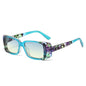 (6 PACK) Wholesale Sunglasses New Arrival Square Unique Small Vintage 2024 - BulkSunglassesWholesale.com - Blue Blue Yellow Lens