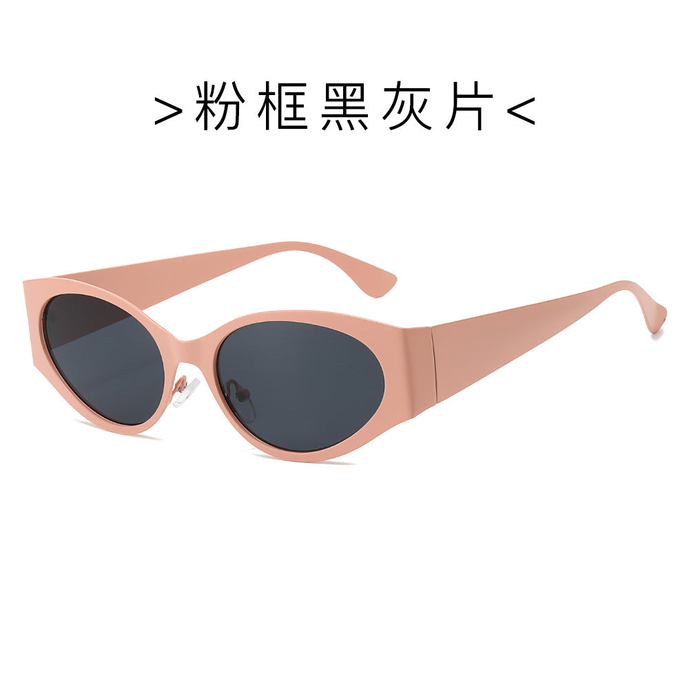 (6 PACK) Wholesale Sunglasses New Arrival Round Fashion Round Unisex 2024 - BulkSunglassesWholesale.com - Pink Frame Black Black Lens