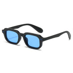 (6 PACK) Wholesale Sunglasses New Arrival Vintage Square Women Square Fashion Rivet 2025 - BulkSunglassesWholesale.com - Black Frame Blue Lens