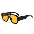 (6 PACK) Wholesale Sunglasses New Arrival Fashion Unisex Outdoor Sport Unique 2025 - BulkSunglassesWholesale.com - Black Frame Orange Yellow Lens