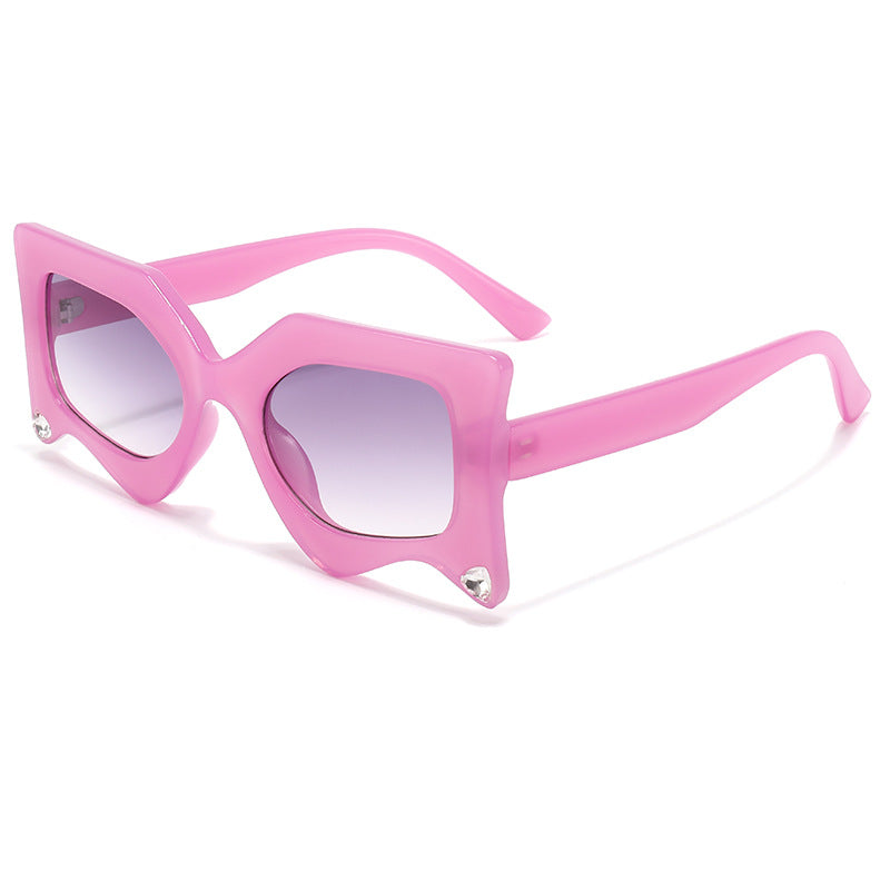 (6 PACK) Wholesale Sunglasses New Arrival Fashion Trendy Women Unique Men Fashion Street 2024 - BulkSunglassesWholesale.com - Pink Frame Gradient Purple Lens