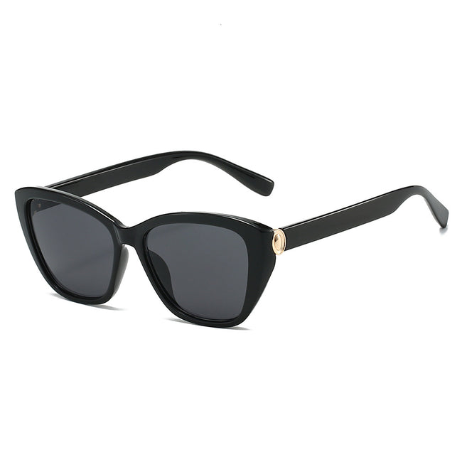 (6 PACK) Wholesale Sunglasses New Arrival Cat Eye Fashion 2025 - BulkSunglassesWholesale.com - Black Frame Black Lens Hover Image