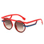 (6 PACK) Wholesale Sunglasses New Arrival Round Unique Funny Fashion 2025 - BulkSunglassesWholesale.com - Red Tea Frame Gradient Tea Lens