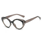 (6 PACK) Wholesale Sunglasses Vintage Cat Eye Women Trendy Square Round 2025 - BulkSunglassesWholesale.com - Grey Leopard Print Frame Clear Lens