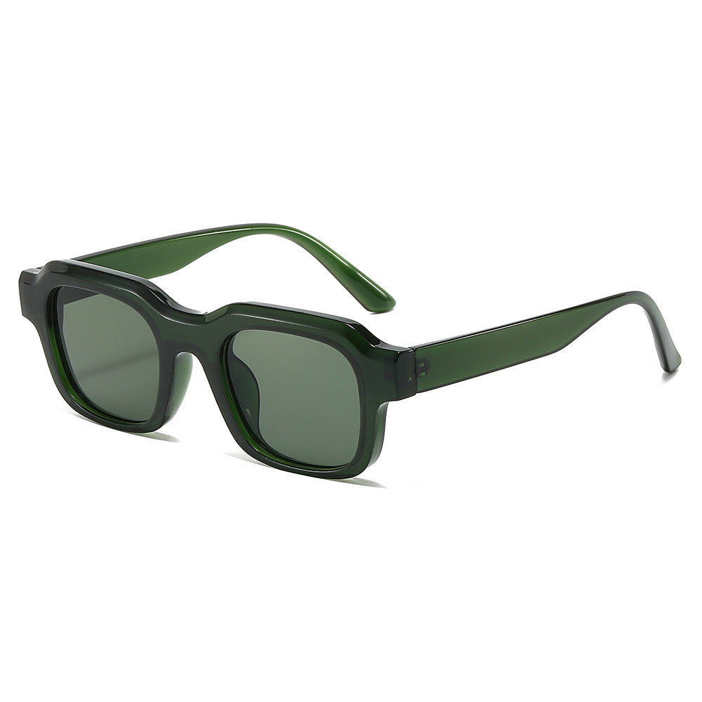 (6 PACK) Wholesale Sunglasses New Arrival Square Unisex Small 2024 - BulkSunglassesWholesale.com - Green Frame Green Lens