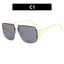 (6 PACK) Wholesale Sunglasses Square Fashion Aviator Vintage Semirimless 2024 - BulkSunglassesWholesale.com - Gold Frame Grey