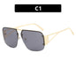 (6 PACK) Wholesale Sunglasses Square Fashion Aviator Vintage Semirimless 2024 - BulkSunglassesWholesale.com - Gold Frame Grey