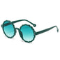 (6 PACK) Wholesale Sunglasses New Arrival Round Unique Round Fashion Women 2024 - BulkSunglassesWholesale.com - Green Frame Green Lens